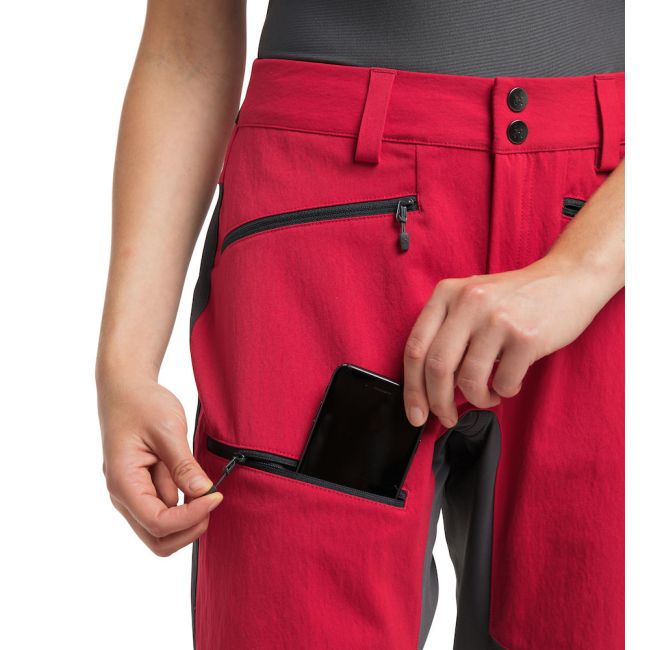 Haglöfs Rugged Flex Pant W – Pantaloni softshell outdoor - Roșu/gri