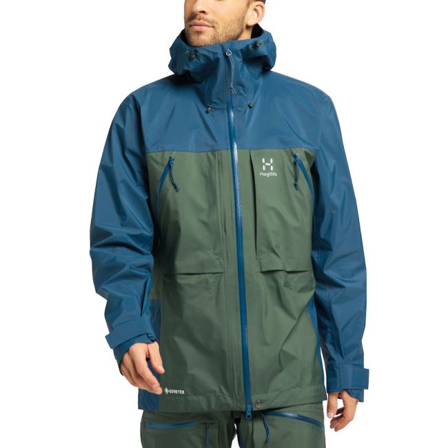 Haglöfs Vassi Touring GTX Jacket – Geacă GORE-TEX 3 straturi pentru tură de schi - Verde/albastru