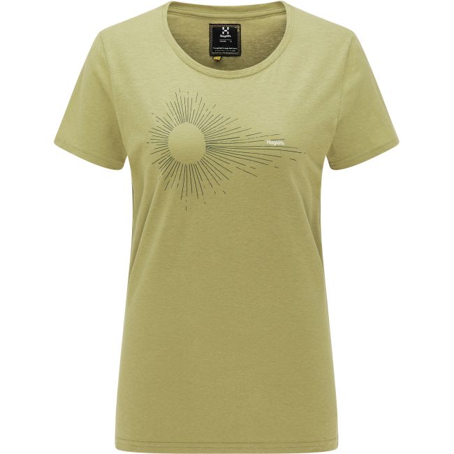 Haglöfs Träd Tee Print W – Tricou din bumbac organic cu imprimeu - Verde deschis