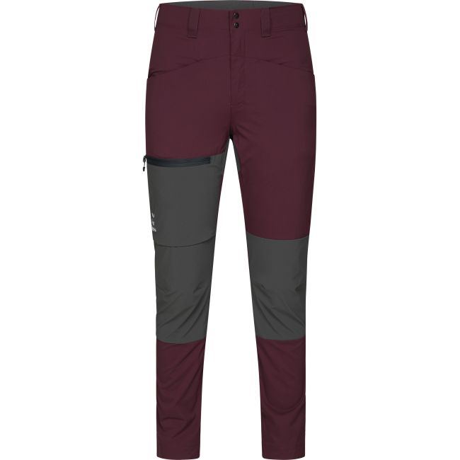 Haglöfs Lite Slim Pant W – Pantaloni outdoor ușori de vară - Roșu închis/gri
