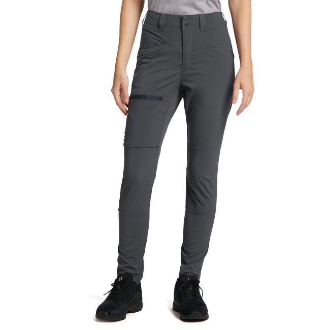 Haglöfs Lite Slim Pant W – Pantaloni outdoor ușori de vară - Gri Magnetite