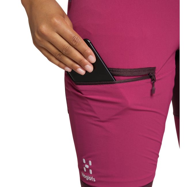 Haglöfs Mid Slim Pant W – Pantaloni softshell outdoor - Roz/roșu închis
