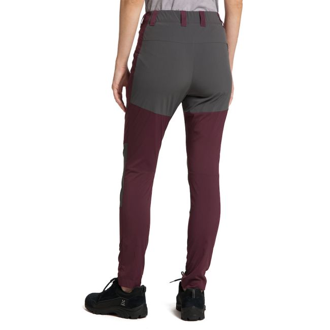 Haglöfs Lite Slim Pant W – Pantaloni outdoor ușori de vară - Roșu închis/gri