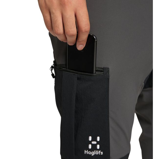 Haglöfs Rugged Slim Pant – Pantaloni softshell outdoor - Gri/negru Magnetite/True Black