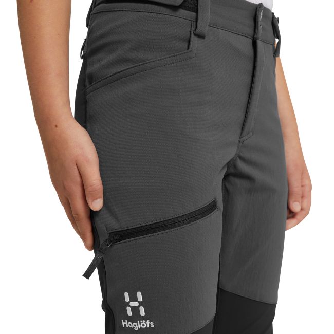 Haglöfs Rugged Pant Junior – Pantaloni outdoor pentru copii - Gri Magnetite/True Black