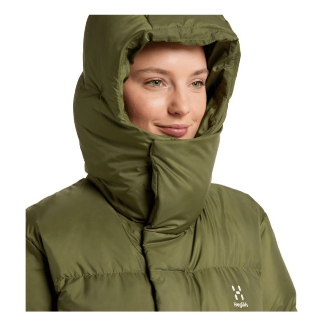 Haglöfs Long Down Parka W – Parka lungă din puf - Verde Olive Green