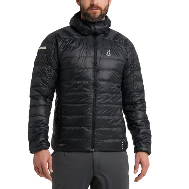 Haglöfs L.I.M Down Hood – Geacă din puf ultraușoară cu glugă - Negru True Black