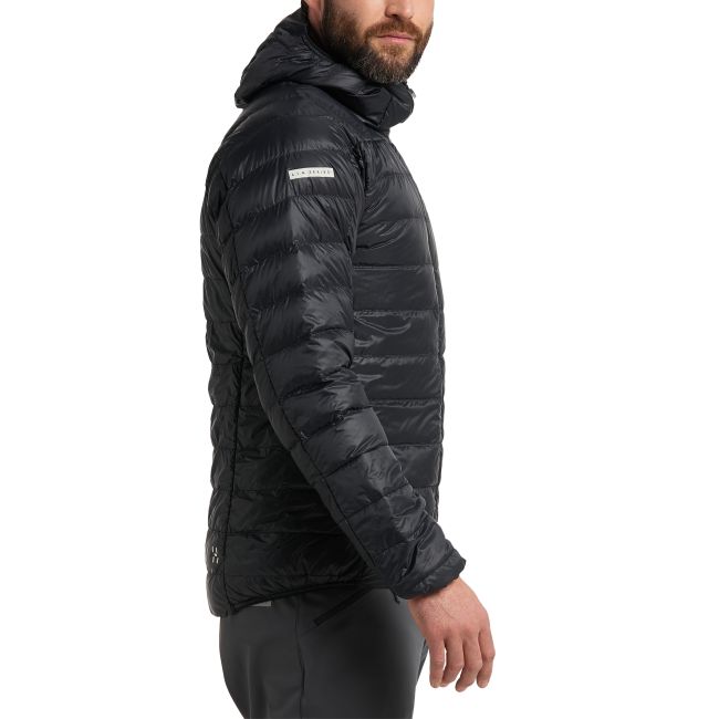 Haglöfs L.I.M Down Hood – Geacă din puf ultraușoară cu glugă - Negru True Black