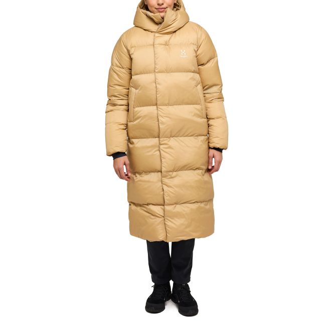 Haglöfs Long Down Parka W – Parka lungă din puf - Bej Sand