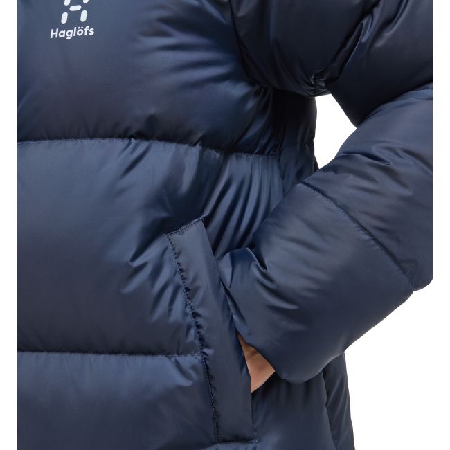 Haglöfs Long Down Parka W – Parka lungă din puf - Albastru închis Tarn Blue