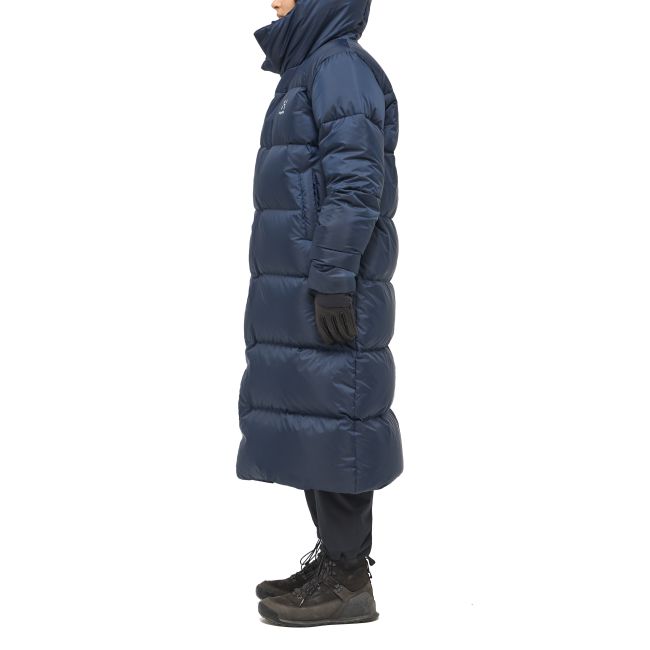 Haglöfs Long Down Parka W – Parka lungă din puf - Albastru închis Tarn Blue