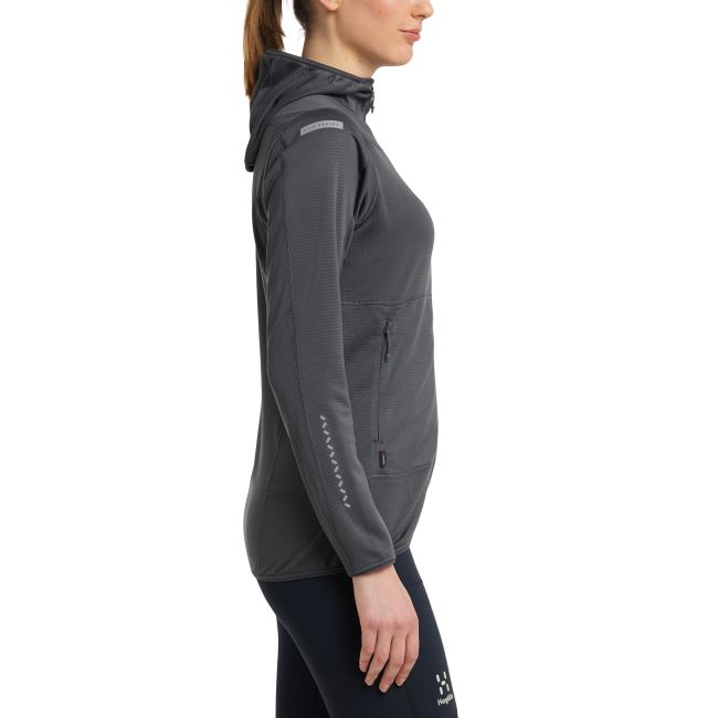 Haglöfs L.I.M Mid Fast Hood W – Hanorac strat intermediar ultraușor - Gri închis Magnetite