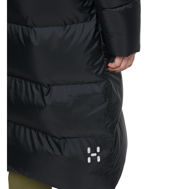 Haglöfs Long Down Parka W – Parka lungă din puf - Negru True Black