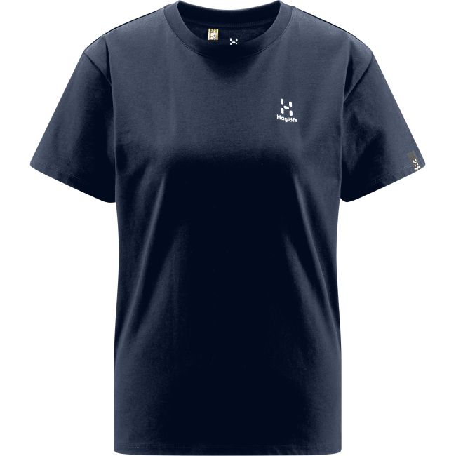 Haglöfs Camp Tee W – Tricou din bumbac organic - Albastru închis Tarn Blue Solid