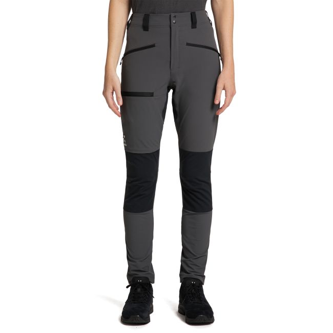 Haglöfs Mid Slim Pant W – Pantaloni softshell outdoor - Gri/negru Magnetite/True Black