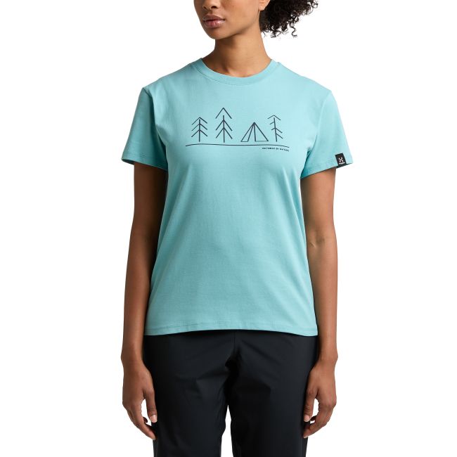 Haglöfs Camp Tee W – Tricou din bumbac organic - Albastru Frost Blue