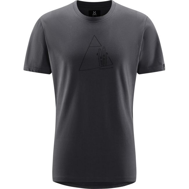 Haglöfs Outsider By Nature Print Tee – Tricou din bumbac organic cu imprimeu - Gri închis Magnetite