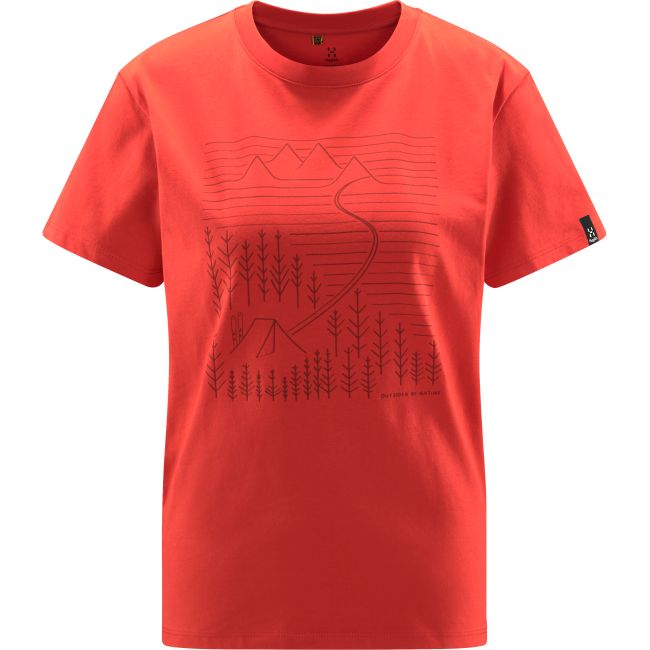 Haglöfs Camp Tee W – Tricou din bumbac organic - Roșu Poppy Red