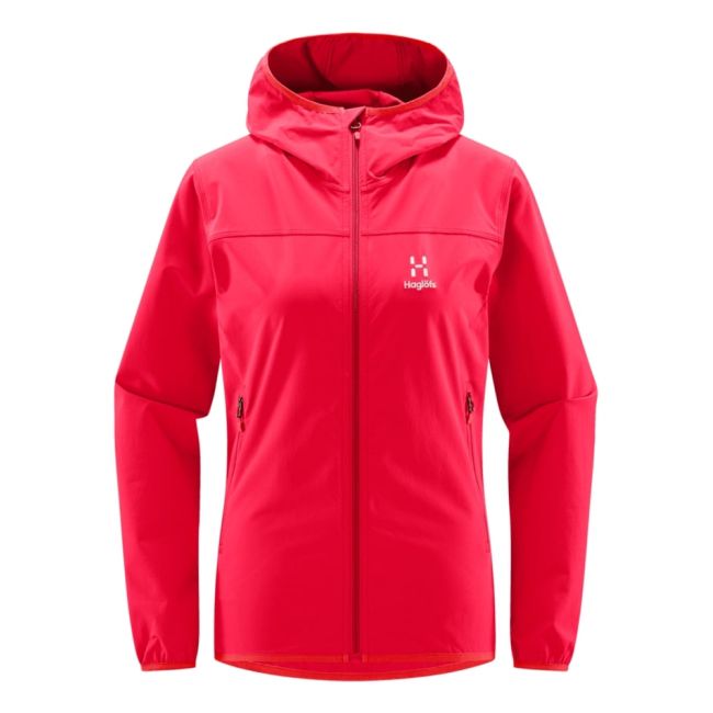 Haglöfs Natrix Softshell Hood W – Geacă softshell cu glugă - Roșu