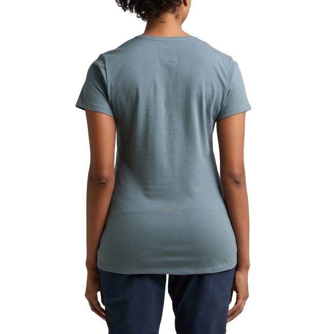 Haglöfs Outsider By Nature Print Tee W – Tricou din bumbac organic cu imprimeu - Albastru Steel Blue