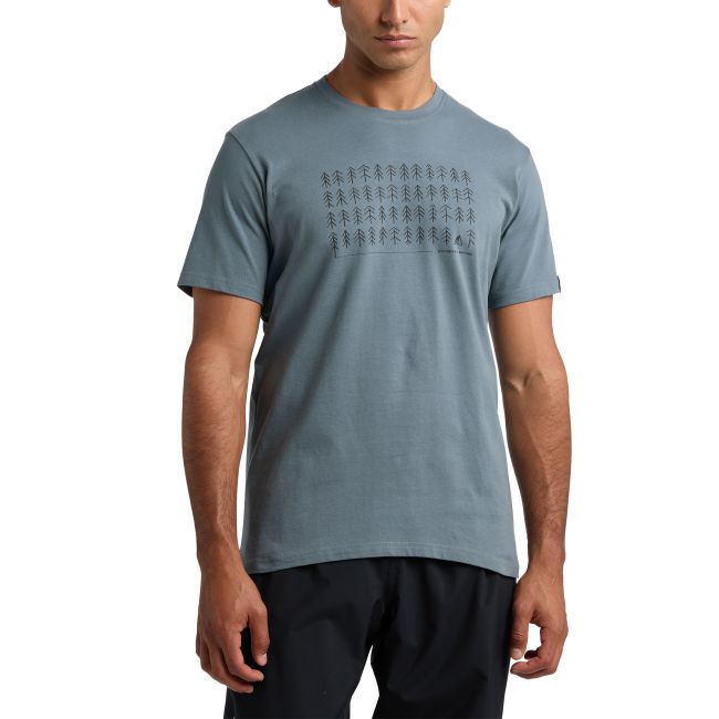 Haglöfs Outsider By Nature Print Tee – Tricou din bumbac organic cu imprimeu - Albastru Steel Blue