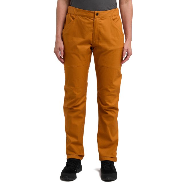 Haglöfs ROC Hemp Pant W – Pantaloni de cățărare din bumbac organic și cânepă - Galben Golden Brown