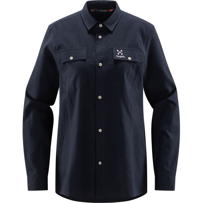 Haglöfs Curious Hemp Shirt W – Cămașă din bumbac organic și cânepă - Albastru închis Tarn Blue