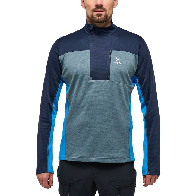 Haglöfs ROC Flash Mid Halfzip – Bluză tehnică de cățărare cu fermoar scurt - Albastru Tarn Blue/Steel Blue