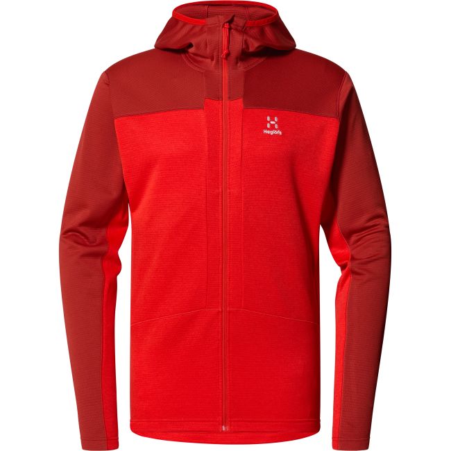 Haglöfs ROC Flash Mid Hood – Hanorac tehnic de cățărare - Roșu Corrosion/Zenith Red