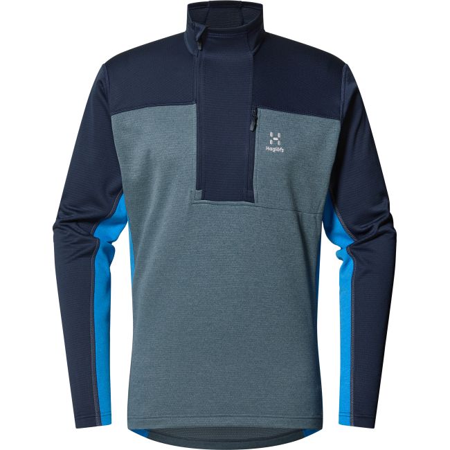 Haglöfs ROC Flash Mid Halfzip – Bluză tehnică de cățărare cu fermoar scurt - Albastru Tarn Blue/Steel Blue