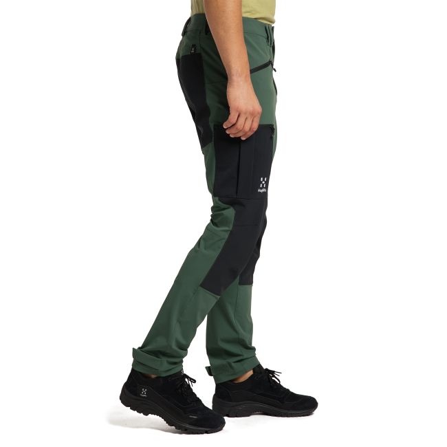 Haglöfs Rugged Slim Pant – Pantaloni softshell outdoor - Verde/negru Fjell green/True black