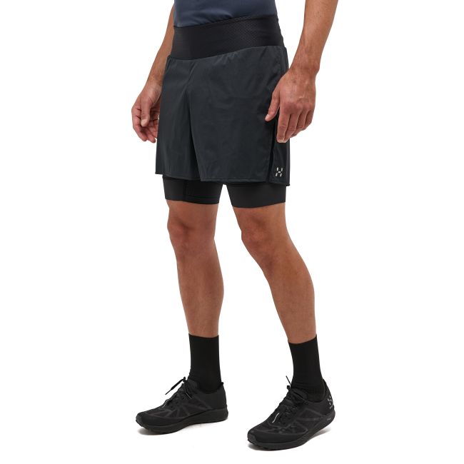 Haglöfs L.I.M Intense Trail 2-in-1 Shorts – Pantaloni scurți 2 în 1 de alergare montană - Negru True Black
