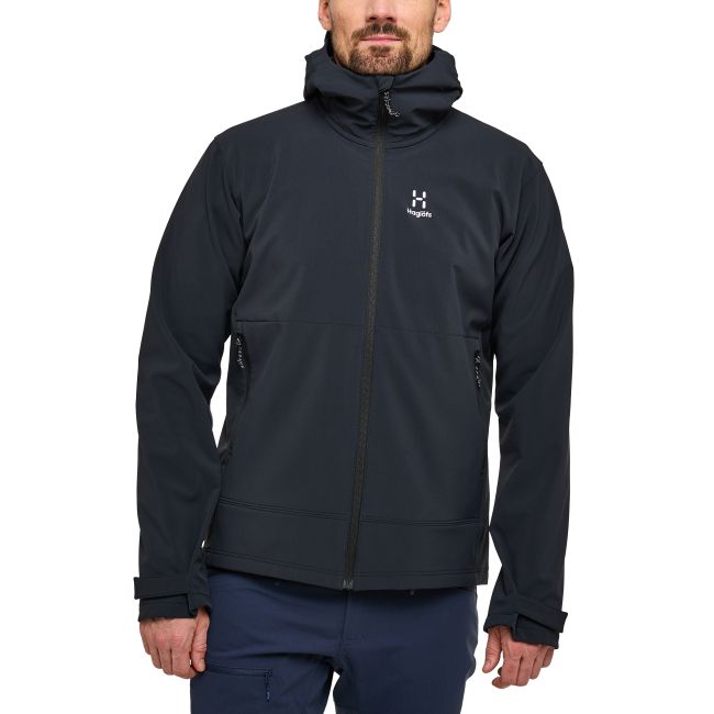 Haglöfs Chilly Softshell Hood – Geacă softshell de iarnă cu glugă - Negru True Black