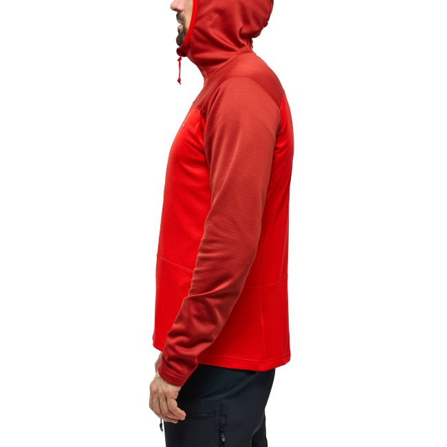 Haglöfs ROC Flash Mid Hood – Hanorac tehnic de cățărare - Roșu Corrosion/Zenith Red