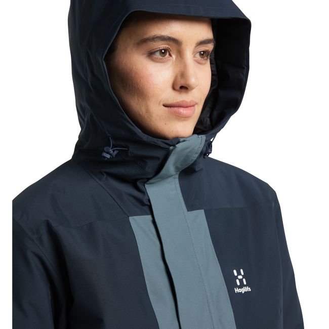 Haglöfs Salix PROOF Mimic Parka W – Parka izolată impermeabilă - Albastru închis/albastru Tarn Blue/Steel Blue