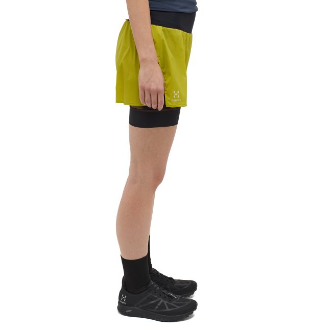 Haglöfs L.I.M Intense Trail 2-in-1 Shorts W – Pantaloni scurți 2 în 1 de alergare montană - Verde