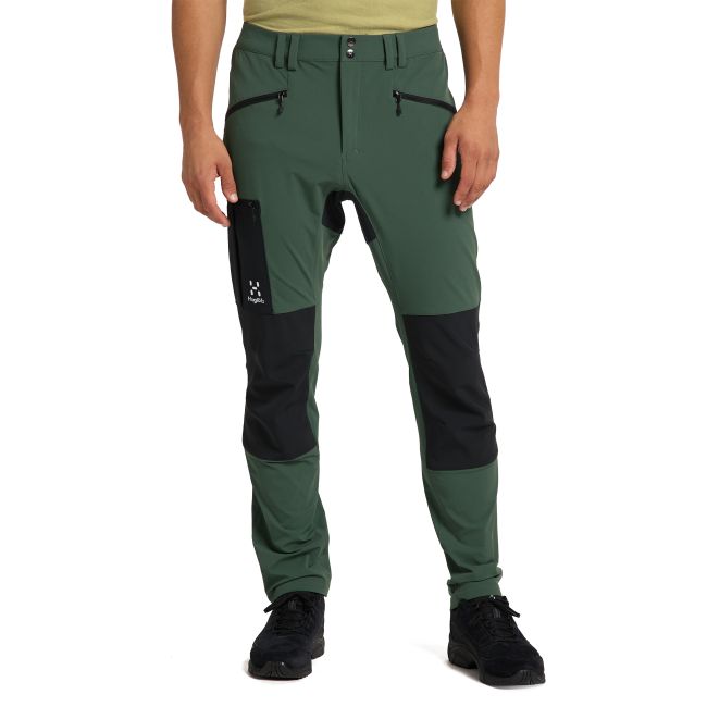 Haglöfs Rugged Slim Pant – Pantaloni softshell outdoor - Verde/negru Fjell green/True black
