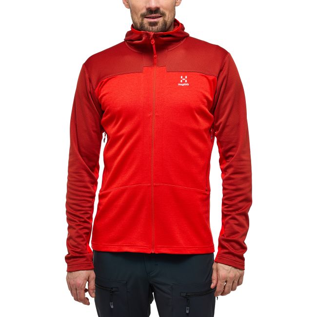 Haglöfs ROC Flash Mid Hood – Hanorac tehnic de cățărare - Roșu Corrosion/Zenith Red