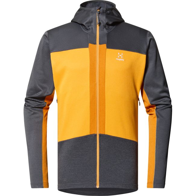Haglöfs ROC Flash Mid Hood – Hanorac tehnic de cățărare - Gri închis/galben