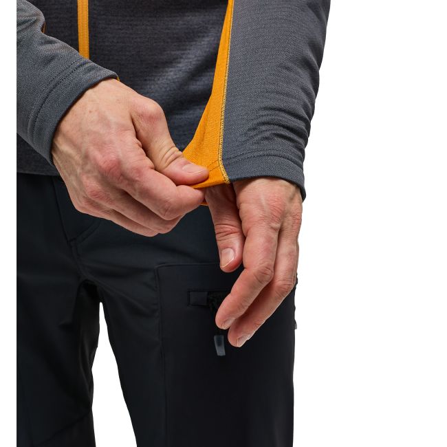Haglöfs ROC Flash Mid Hood – Hanorac tehnic de cățărare - Gri închis/galben
