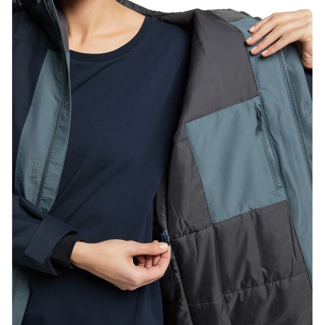 Haglöfs Salix PROOF Mimic Parka W – Parka izolată impermeabilă - Albastru închis/albastru Tarn Blue/Steel Blue