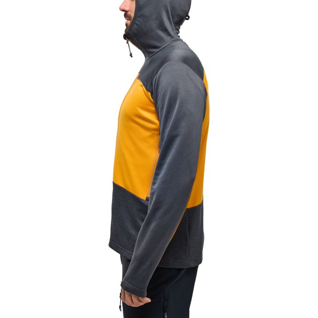 Haglöfs ROC Flash Mid Hood – Hanorac tehnic de cățărare - Gri închis/galben