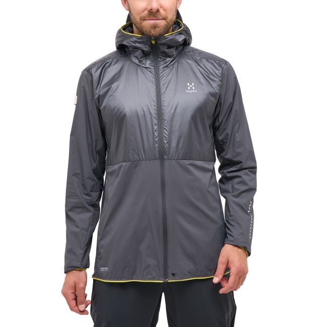 Haglöfs L.I.M Tempo Trail Mimic Hood – Geacă izolată ușoară de alergare trail - Gri închis Magnetite