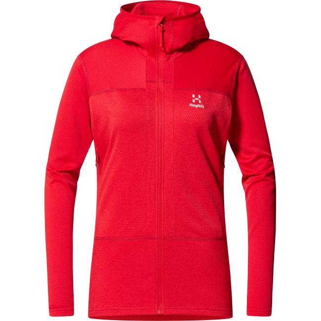 Haglöfs ROC Flash Mid Hood W – Hanorac tehnic de cățărare - Roșu Bright Red