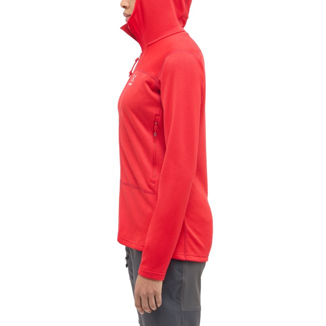 Haglöfs ROC Flash Mid Hood W – Hanorac tehnic de cățărare - Roșu Bright Red
