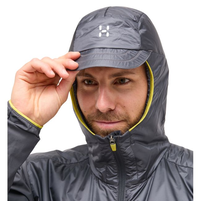 Haglöfs L.I.M Tempo Trail Mimic Hood – Geacă izolată ușoară de alergare trail - Gri închis Magnetite
