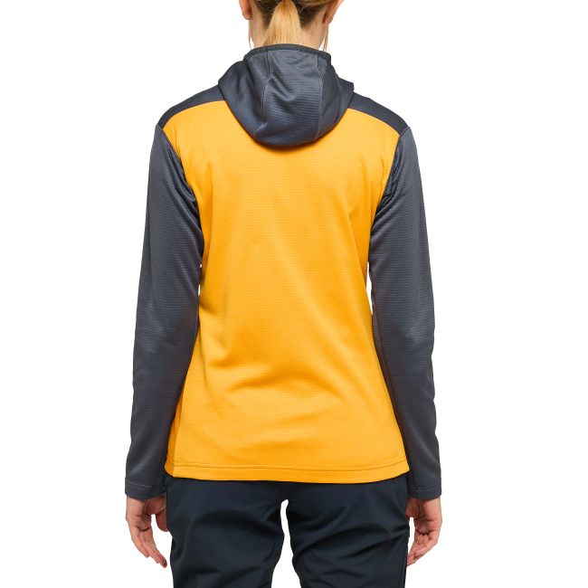 Haglöfs ROC Flash Mid Hood W – Hanorac tehnic de cățărare - Gri închis/galben