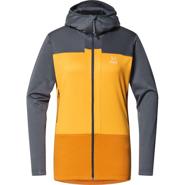 Haglöfs ROC Flash Mid Hood W – Hanorac tehnic de cățărare - Gri închis/galben