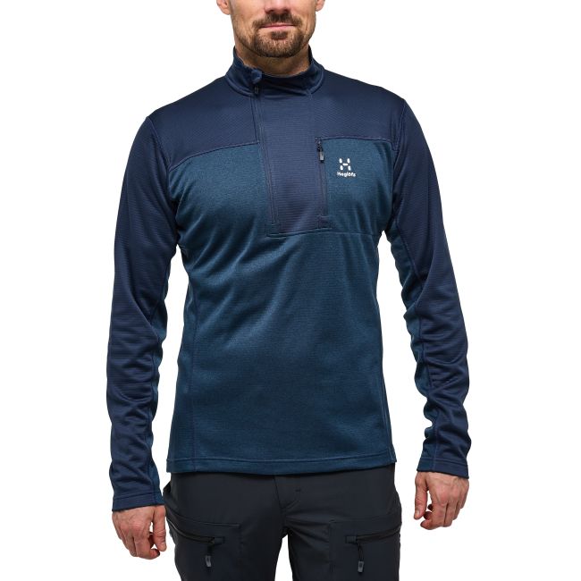 Haglöfs ROC Flash Mid Halfzip – Bluză tehnică de cățărare cu fermoar scurt - Albastru închis Tarn Blue