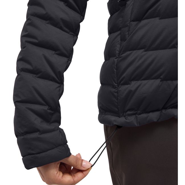 Haglöfs Spitz Down Hood W – Geacă din puf elastică cu glugă - Negru True Black